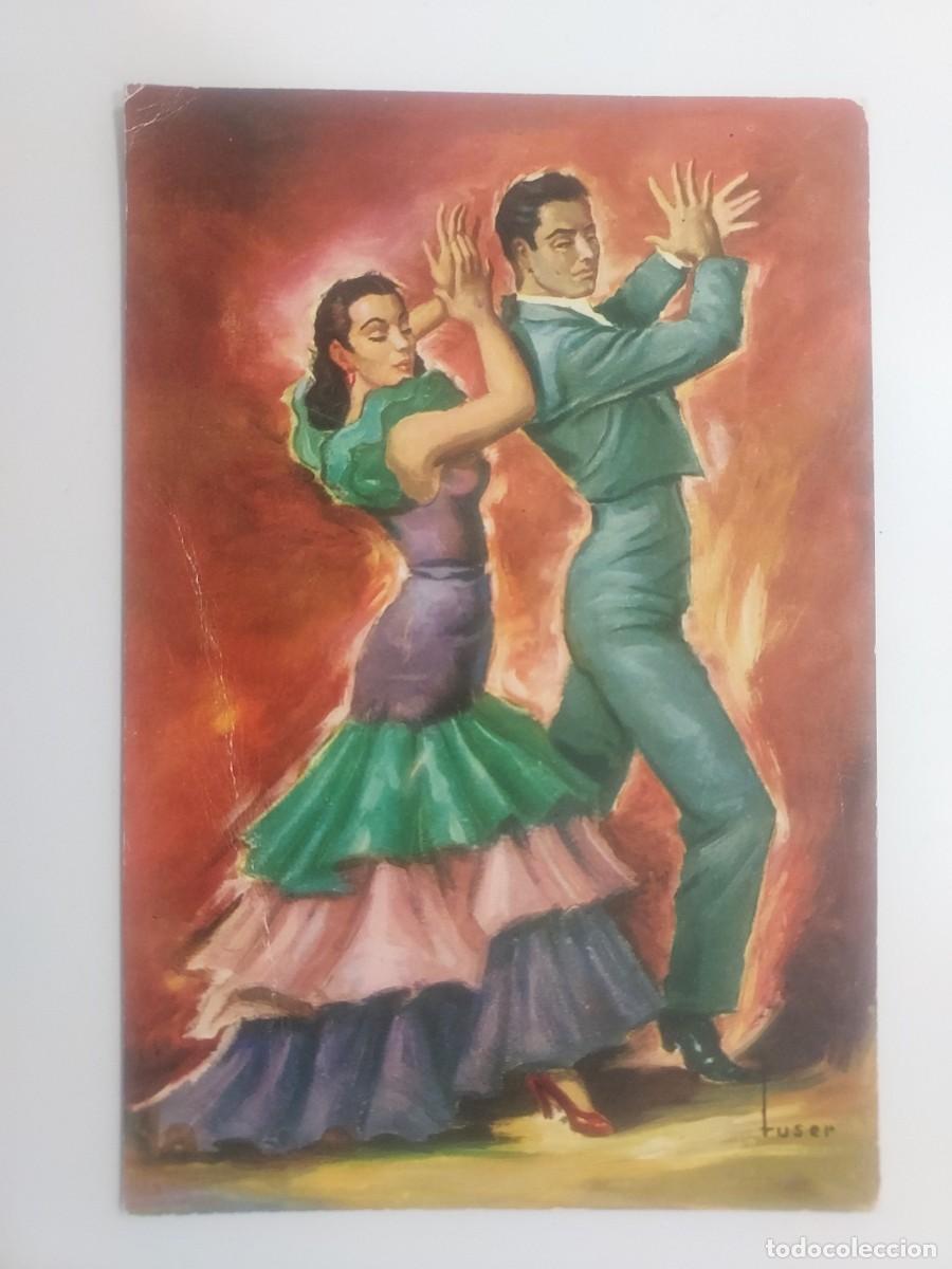 Postkarten: POSTAL ILUSTRADOR TUSER. ANDALUCIA BAILA. PAREJA FLAMENCA BAILE PALMAS. SIN CIRCULAR. 1962. ARTIGAS