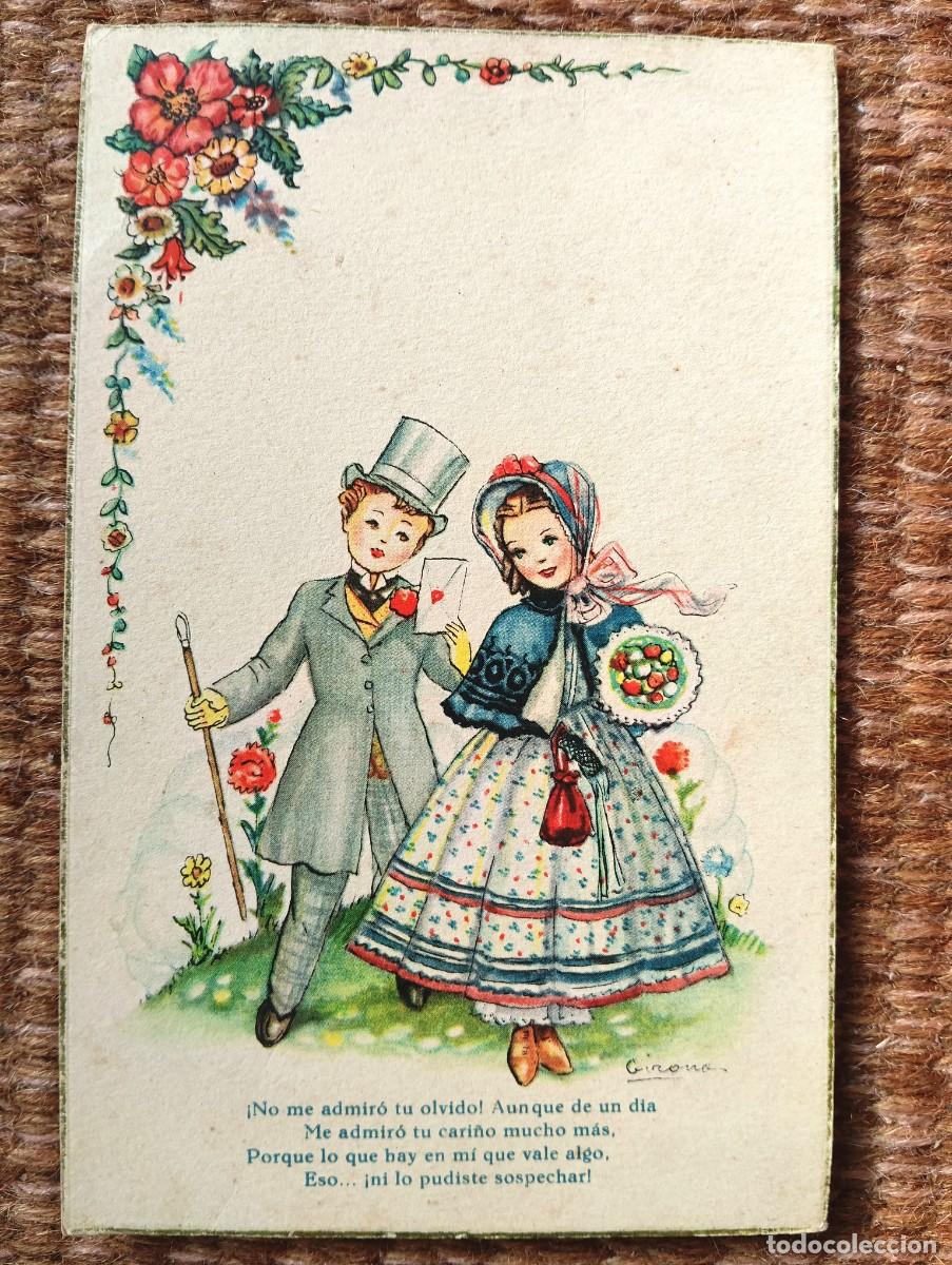 Postales: RIMAS DE GUSTAVO A. BECQUER - ILUSTRACION GIRONA - ED. ARTIGAS