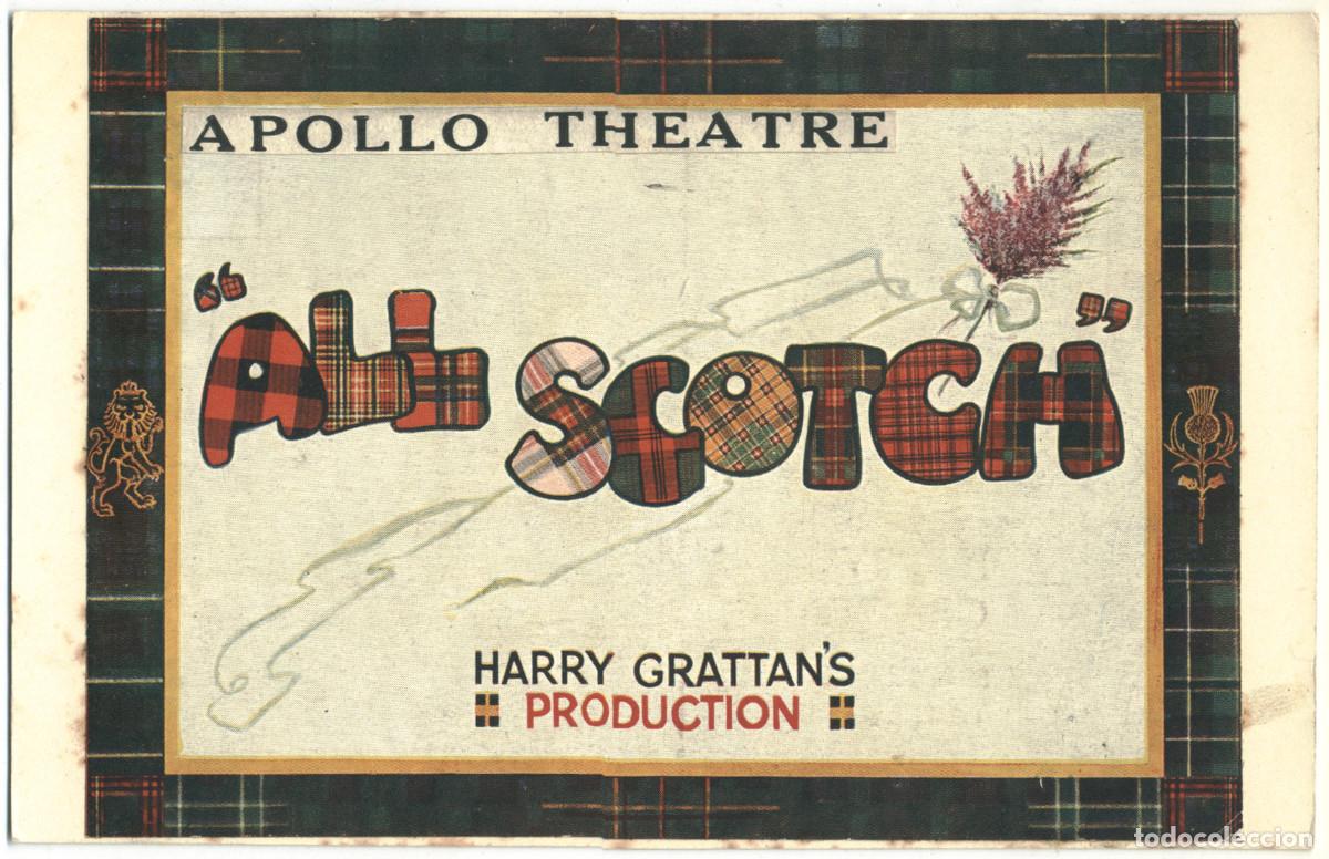 Postcards: 2 Postales All Scotch. Harry Grattan's Production (Apollo Theatre)_Cutout Mounted on Card