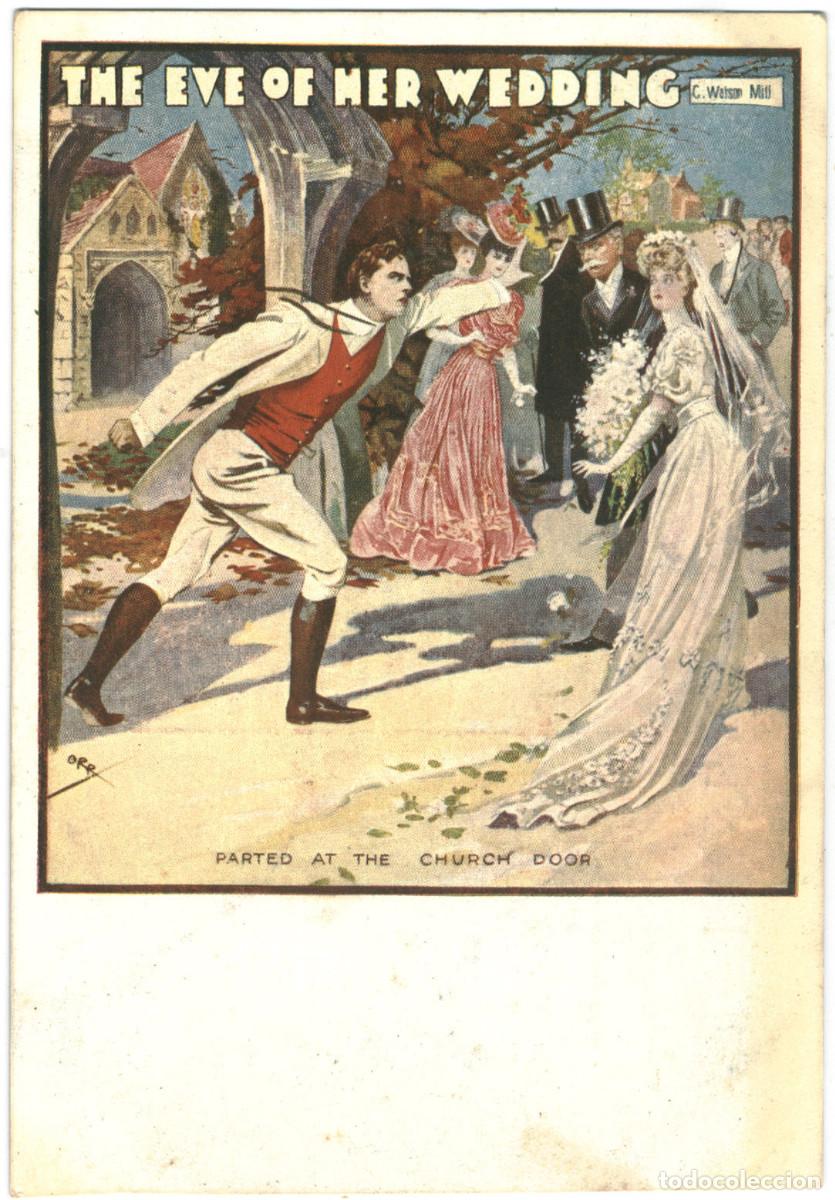 Postcards: 'The Eve of Her Wedding'_Illustration C. Watson Mill / Recortada
