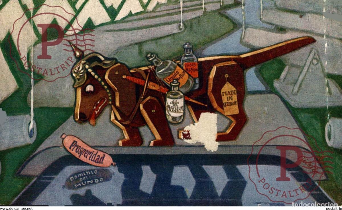 Postales: Ilustrada. S&aacute;tira Pol&iacute;tica. EL PERRO Y LA SOMBRA SANCHA LES ALLIES ET L ALLEMAGNE ESPA&Ntilde;A