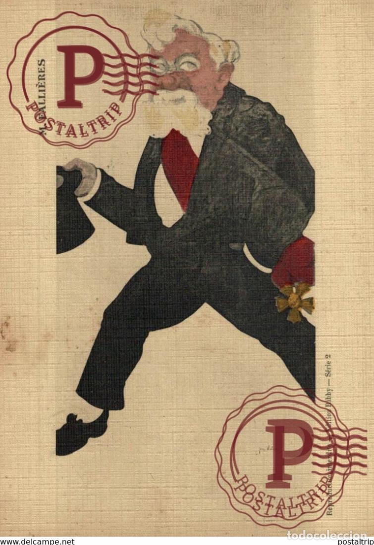 Postales: ERNEST E. MULLER POLITIQUE CARICATURE SATIRE SATIRIQUE ARTIST SIGNED M FALLIERES