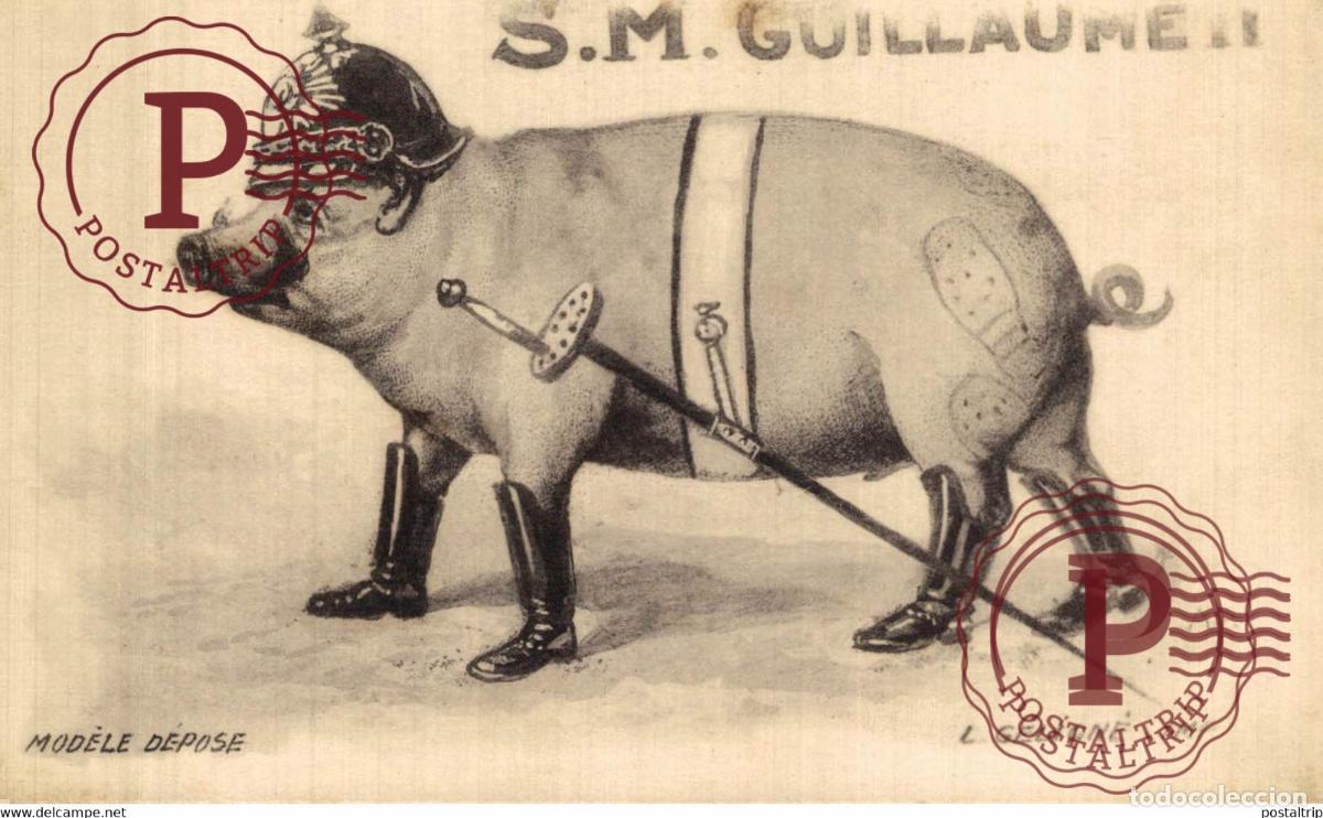 Cartes Postales: POLITIQUE SA MAJESTE GUILLAUME II EN MARCHE SUR PARIS ILLUSTRATEUR L. GELIGNE