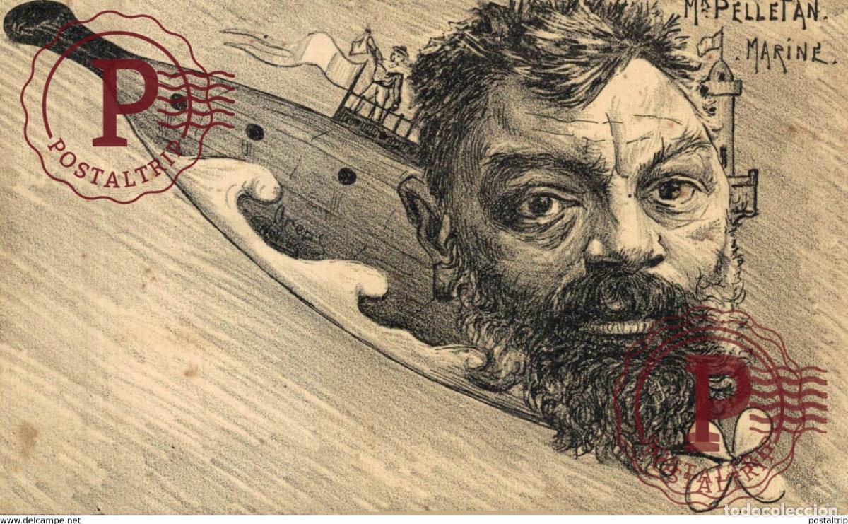 Cartes Postales: Politique Satirique : Illustrateur ORENS s&eacute;rie les Ministres 1903 M PELLETAN Marine illustrateur OR