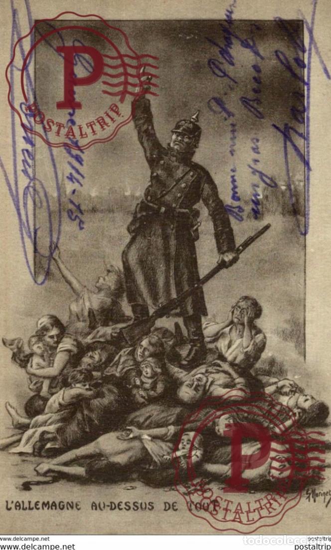 Postales: guerre 1914-18 - dessin illustrateur g morinet PROPAGANDE anti-allemande- -LAllemagne au dessus d