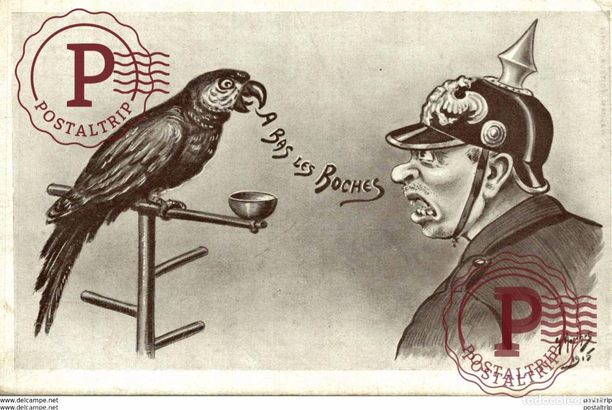 Postales: guerre 1914-18 - dessin illustrateur g morinet A BAS LES ROCHES