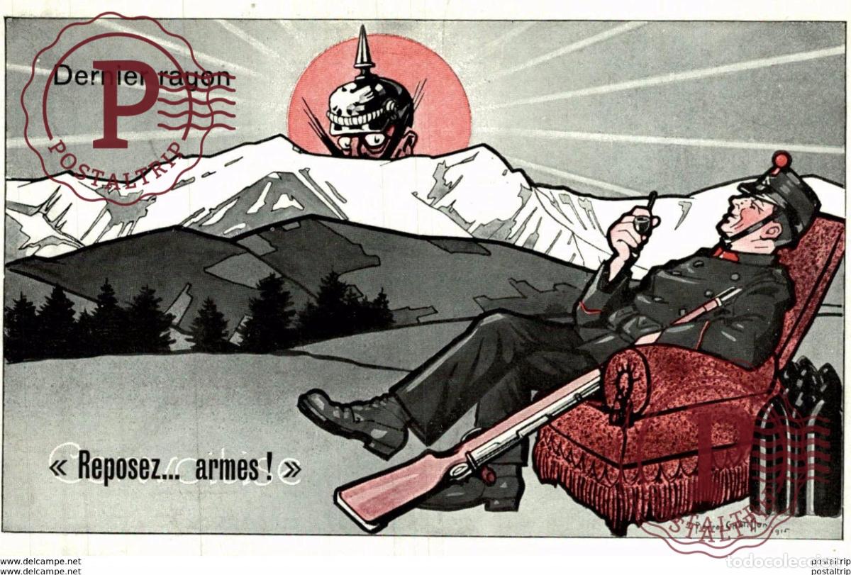 Postales: Illustrateur Pierre Chatillon, Guerre 14-18, Carte Satirique DERNIER RAYON