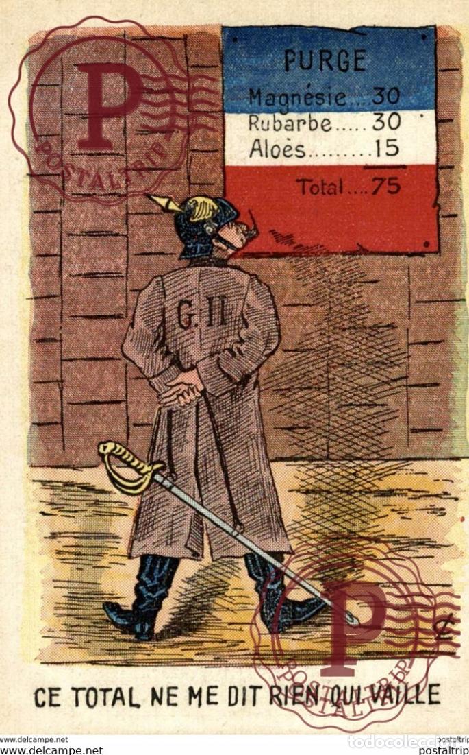 Cartoline: guerre 1914-18 - Illustrateur CARTE SATIRIQUE ANTI ALLEMAND ce total ne me dit rien qui vaille