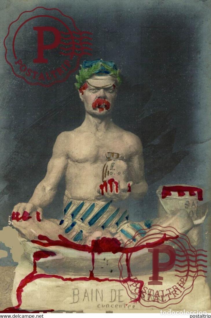 Postkarten: Statuette satirique de Guillaume LAPLAGNE. BAIN DE SANG CUNCENTRE