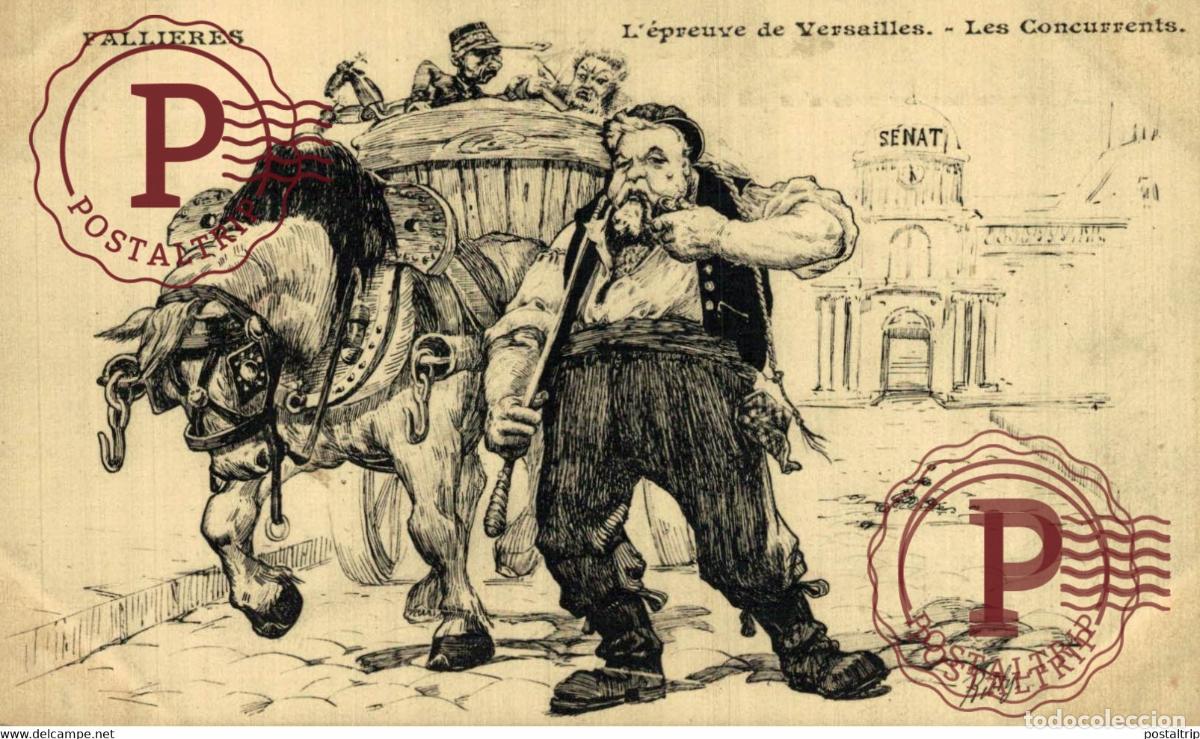 Cartes Postales: ILLUSTRATEUR RISLY. FALLIERES. L&eacute;preuve de Versailles. Les Concurrents