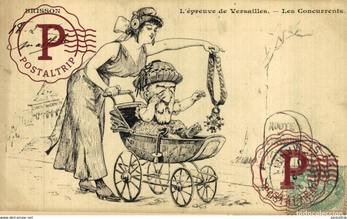 Postales: ILLUSTRATEUR RISLY. Brisson. L&eacute;preuve de Versailles. Les concurrents - Foto 1