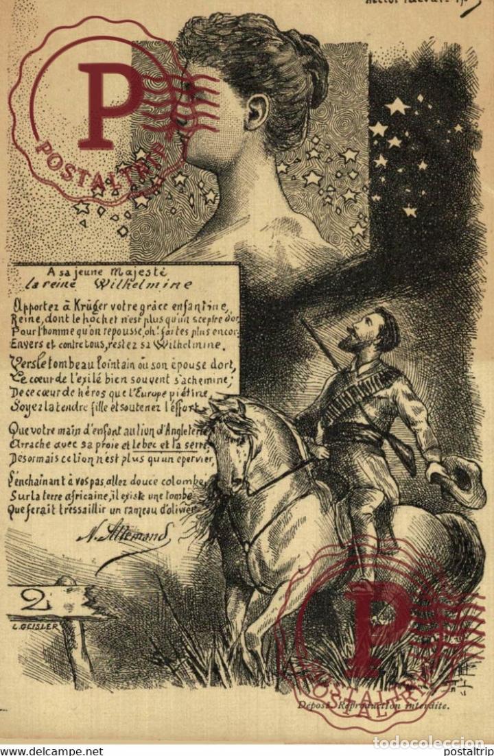 Cartoline: ILLUSTRATEUR HECTOR TALVART LA REINE WILHELMINE. SOUTH AFRICA
