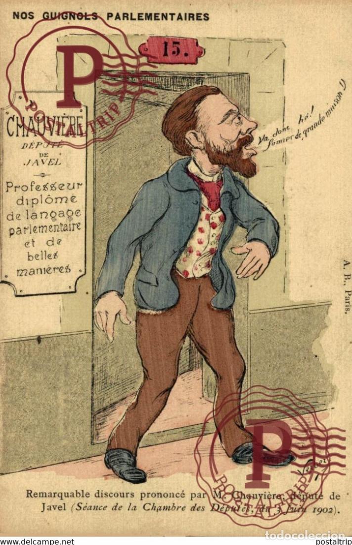 Cartoline: ILLUSTRATEUR VERBER. Nos Guignols Parlementaires - M. CHAUVIERE