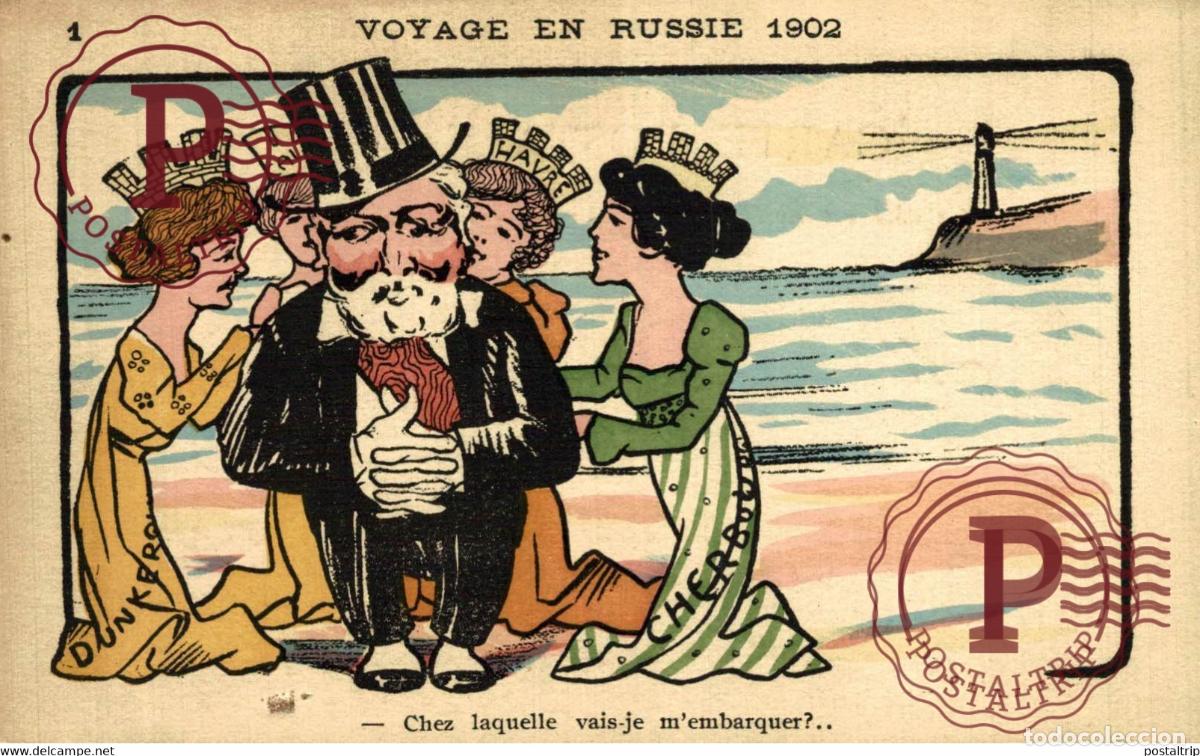 Cartoline: ILLUSTRATEUR A VIGNOLA. Voyage en Russie 1902 - Chez laquelle...