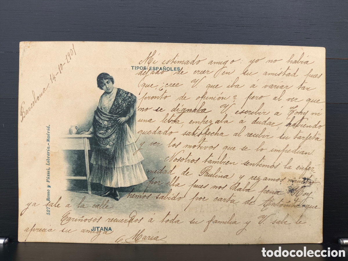 Postales: Antigua postal ilustrada Tipos Espa&ntilde;oles Jitana Gitana Ed. Romo y F&uuml;ssel 527 1901