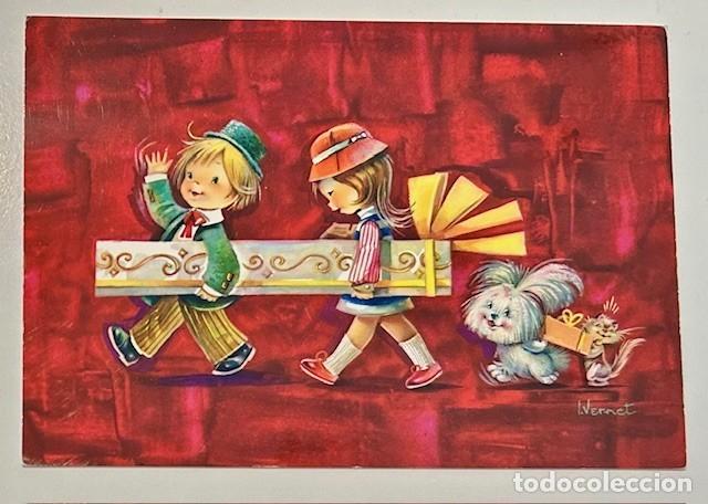 Postkarten: POSTAL NI&Ntilde;OS REGALOS MASCOTAS - ILUSTRADA POR VERNET - CyZ 6691 1966 - ESCRITA