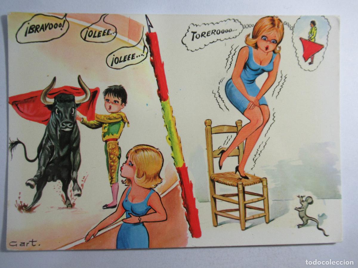 Postales: Postal Toros torero chica humor - S/C