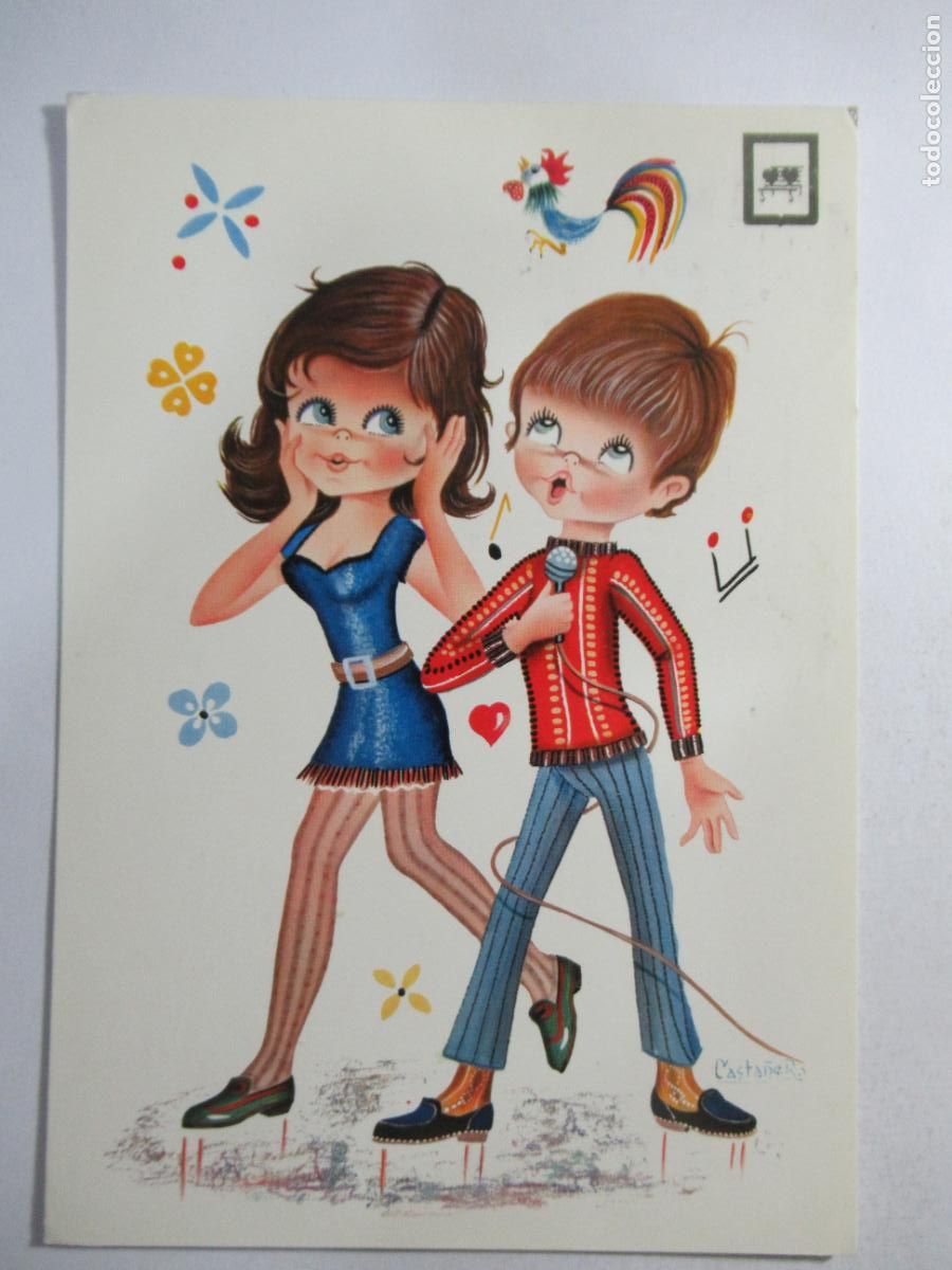 Postales: Postal Chico chica pareja - Circulada