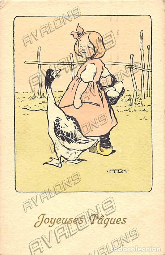 Postcards: Postal de Felices Pascuas de B&eacute;lgica de 1921 - Circulada con sello