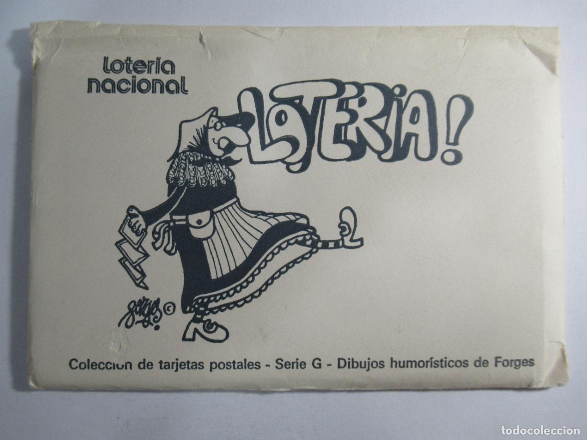 Postales: Loter&iacute;a Nacional - Colecci&oacute;n de 12 tarjetas postales - Serie G - Dibujos humor&iacute;sticos de Forges