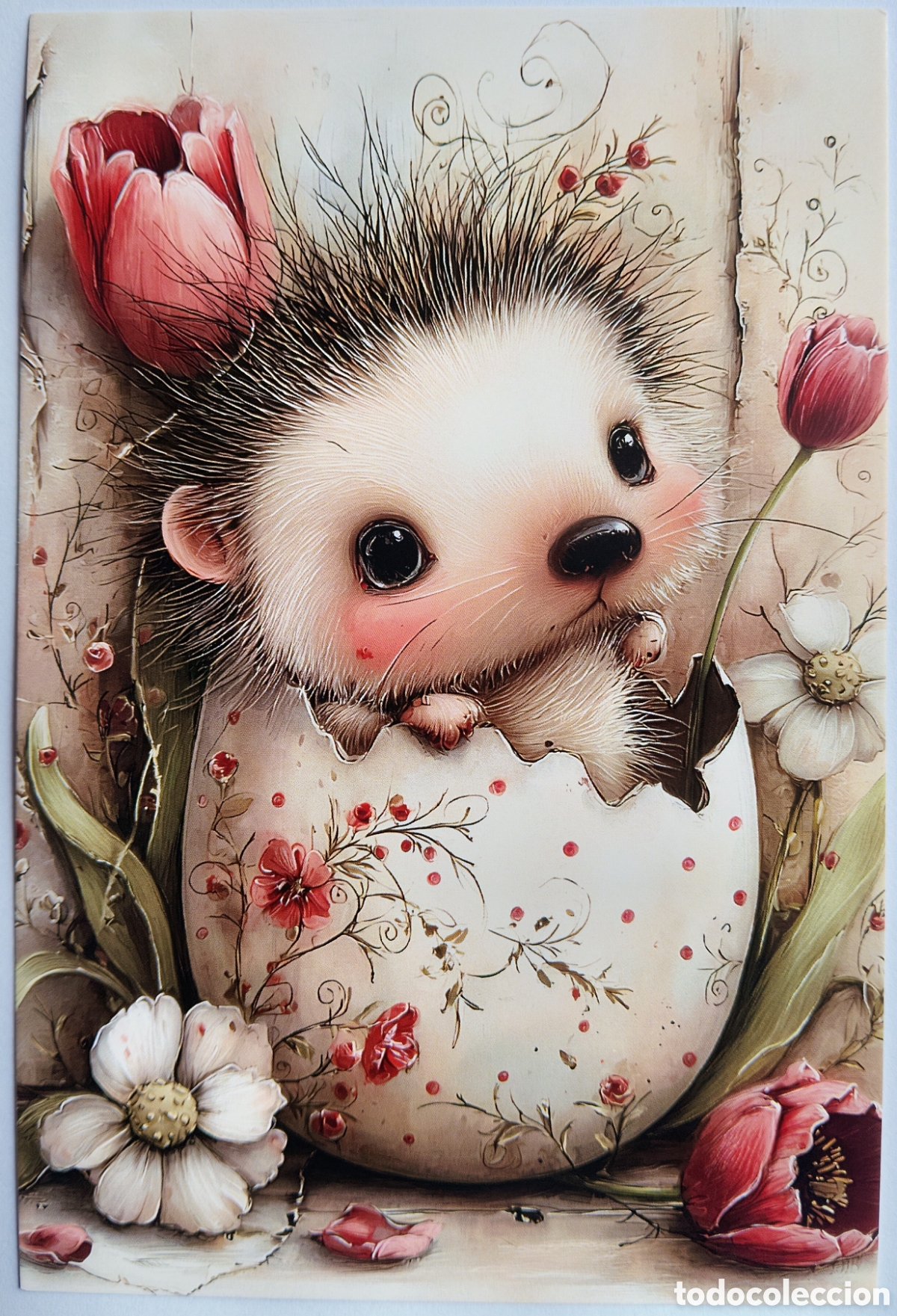 Postales: POSTAL - ERIZO HUEVO PASCUA