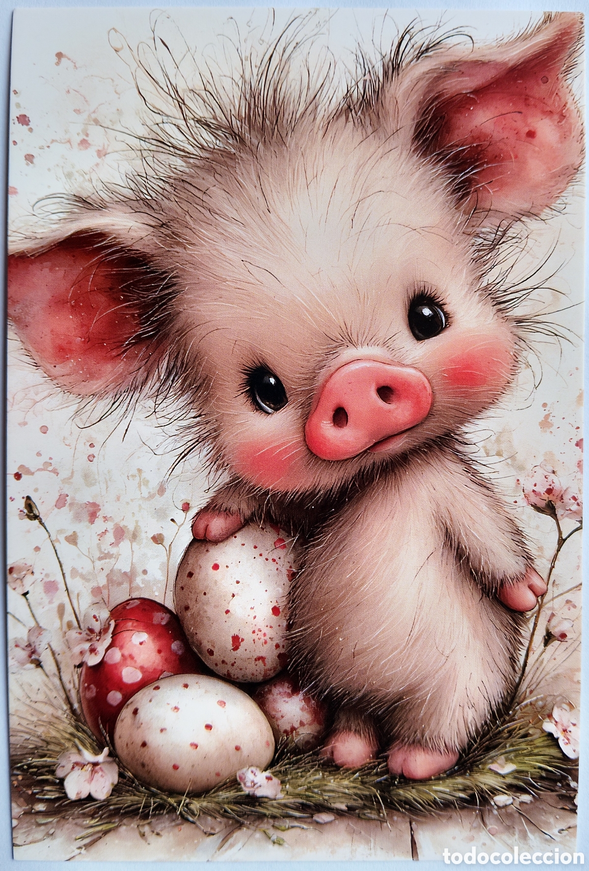 Postales: POSTAL - CERDITO HUEVOS PASCUA