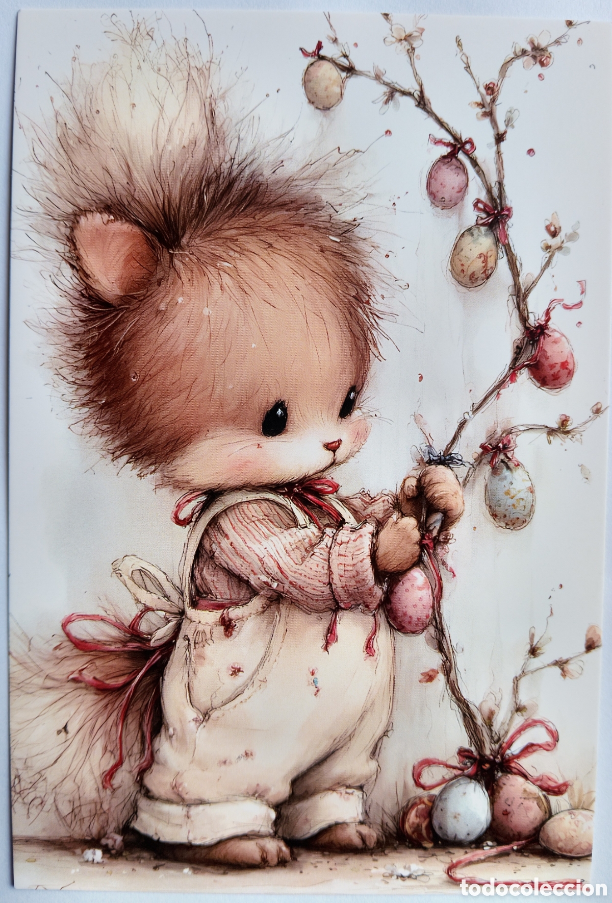 Postales: POSTAL - GATITO HUEVOS PASCUA