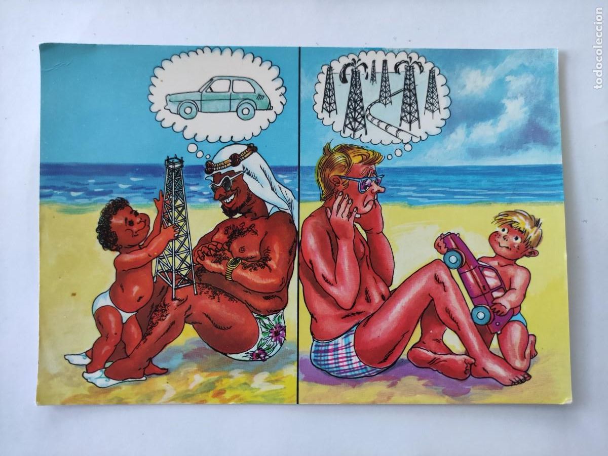 Postales: POSTAL 19484 NUEVA-AVIL DOS 357 SPANISTYP -HUMOR PETROLEO COCHE NI&Ntilde;O