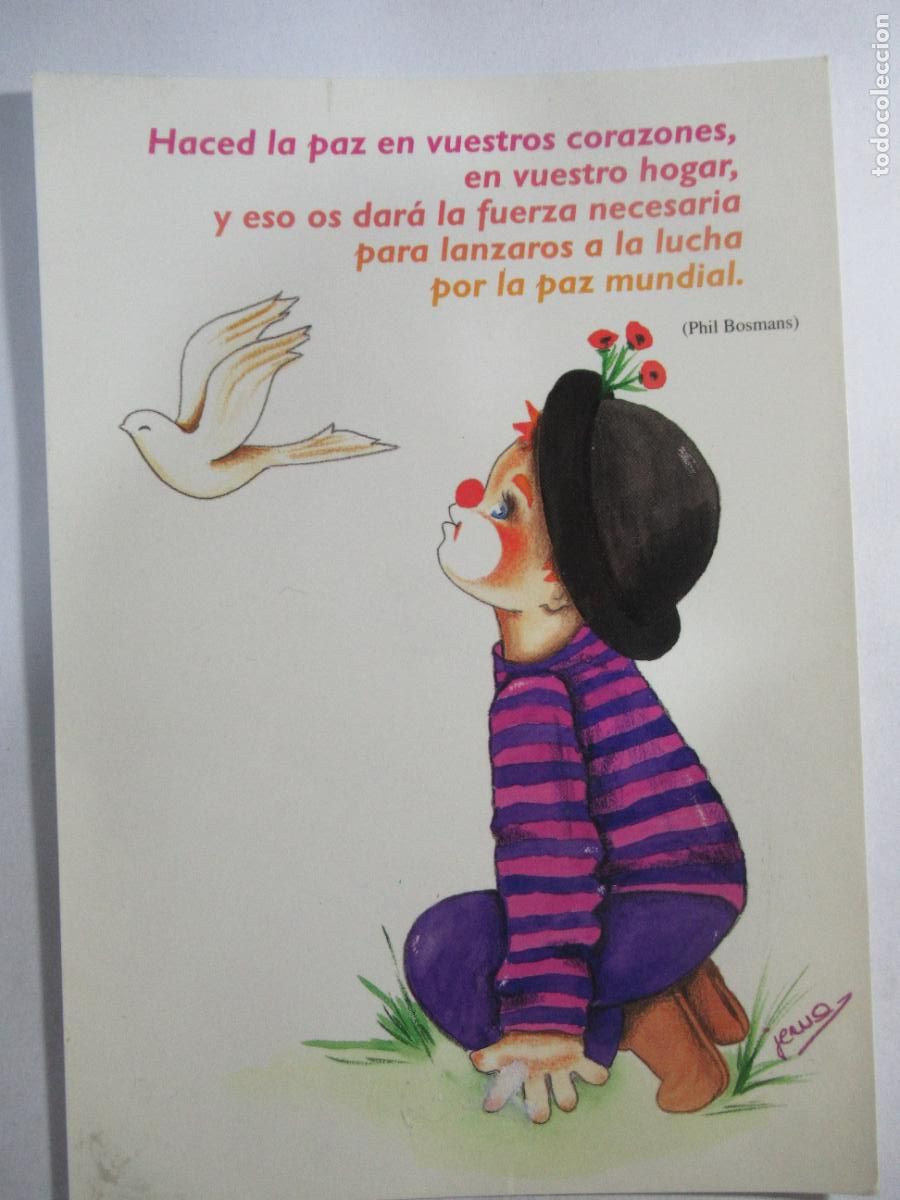 Postales: Ni&ntilde;o Payaso Paloma - S/C