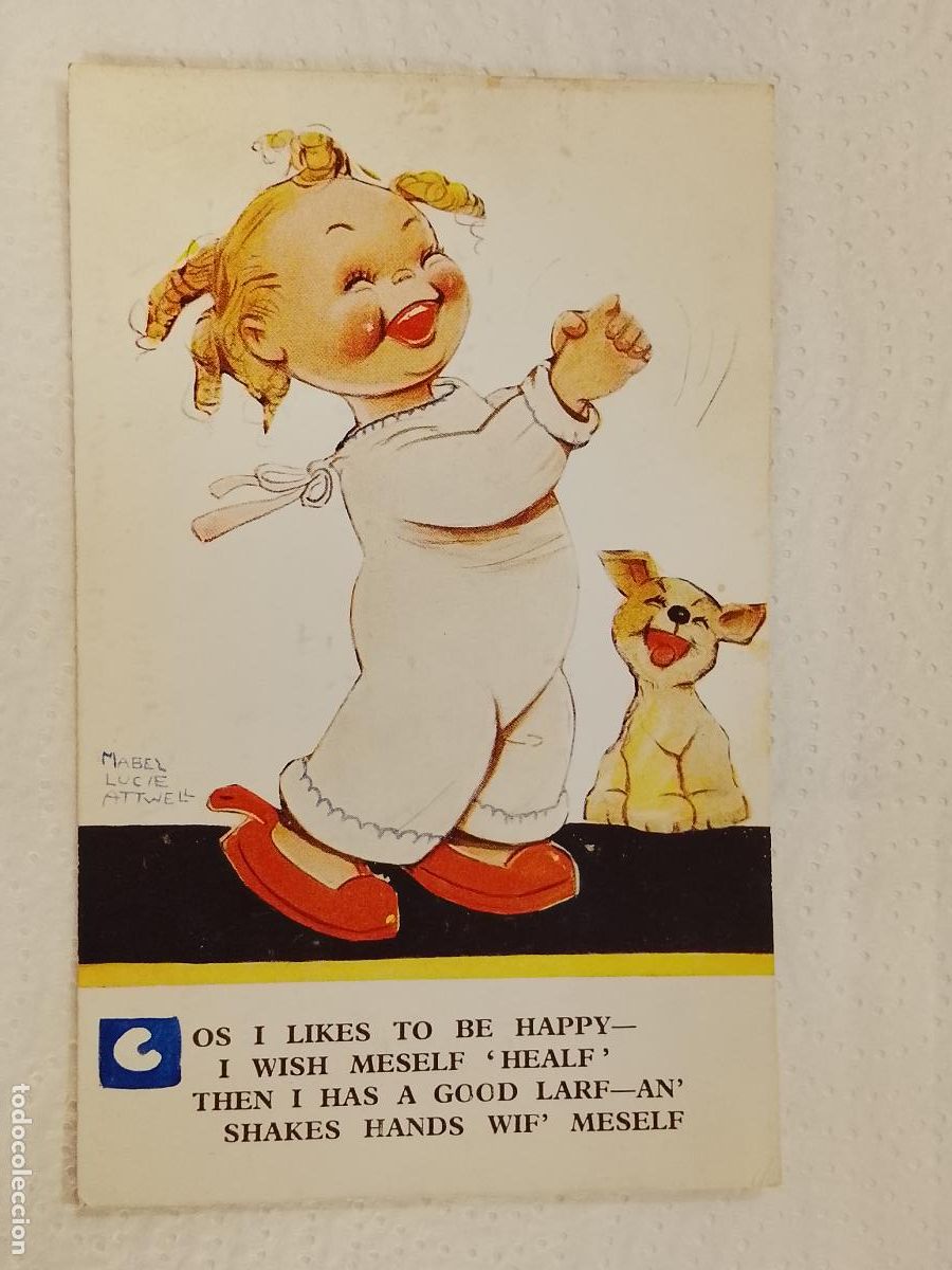 Postales: MABEL LUCIE ATTWELL - THE KID AND DOG - POSTAL ANTIGUA -(115.535)