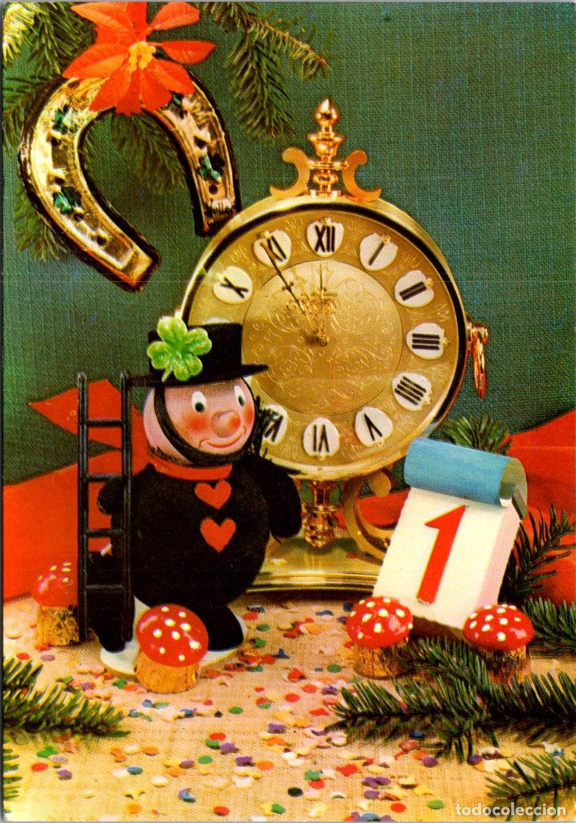 Postales: Mu&ntilde;eco Deshollinador Esperando el A&ntilde;o Nuevo - Postal Francesa - 150x104mm