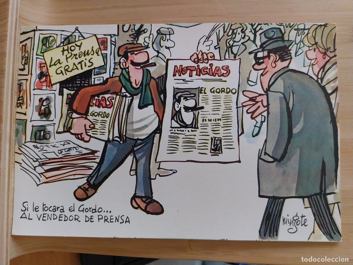 Postales: MINGOTE SERIE E 3 ED LOTERIAS SC ORIGINAL SI LE TOCARA EL GORDO AL VENDEDOR PRENSA