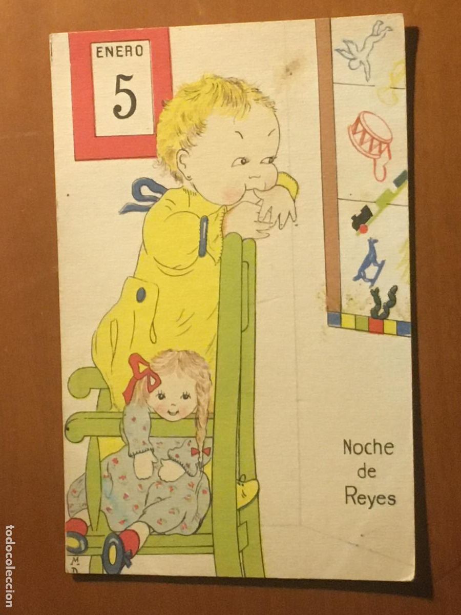 Postales: noche de reyes postal ilustrada con chiste publicitaria original antigua