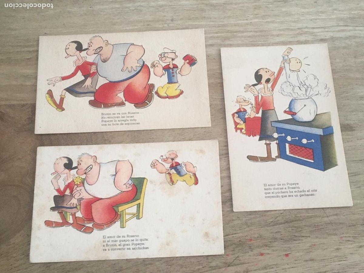 Postales: popeye aventuras lote 3 postales originales antiguas