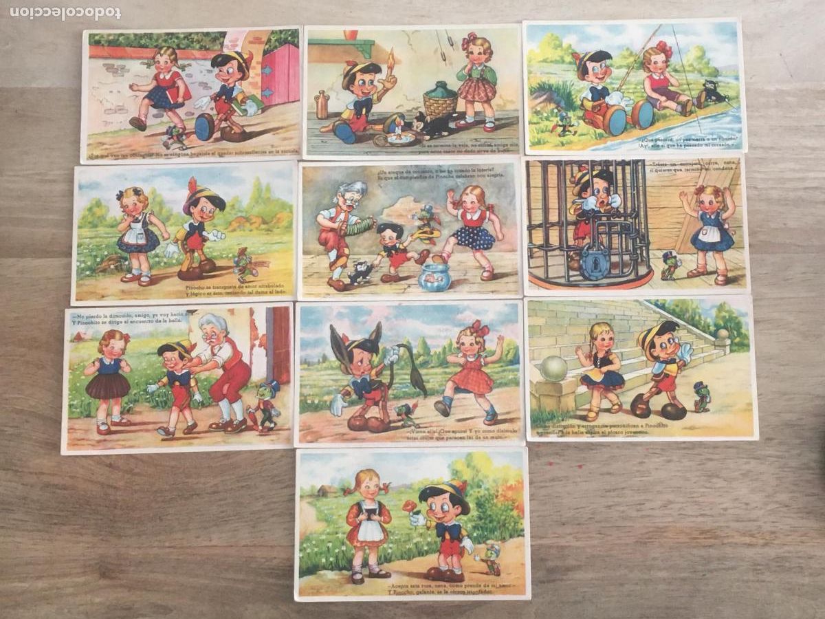 Postales: pinocho walt disney lote coleccion 10 postales originales antiguas