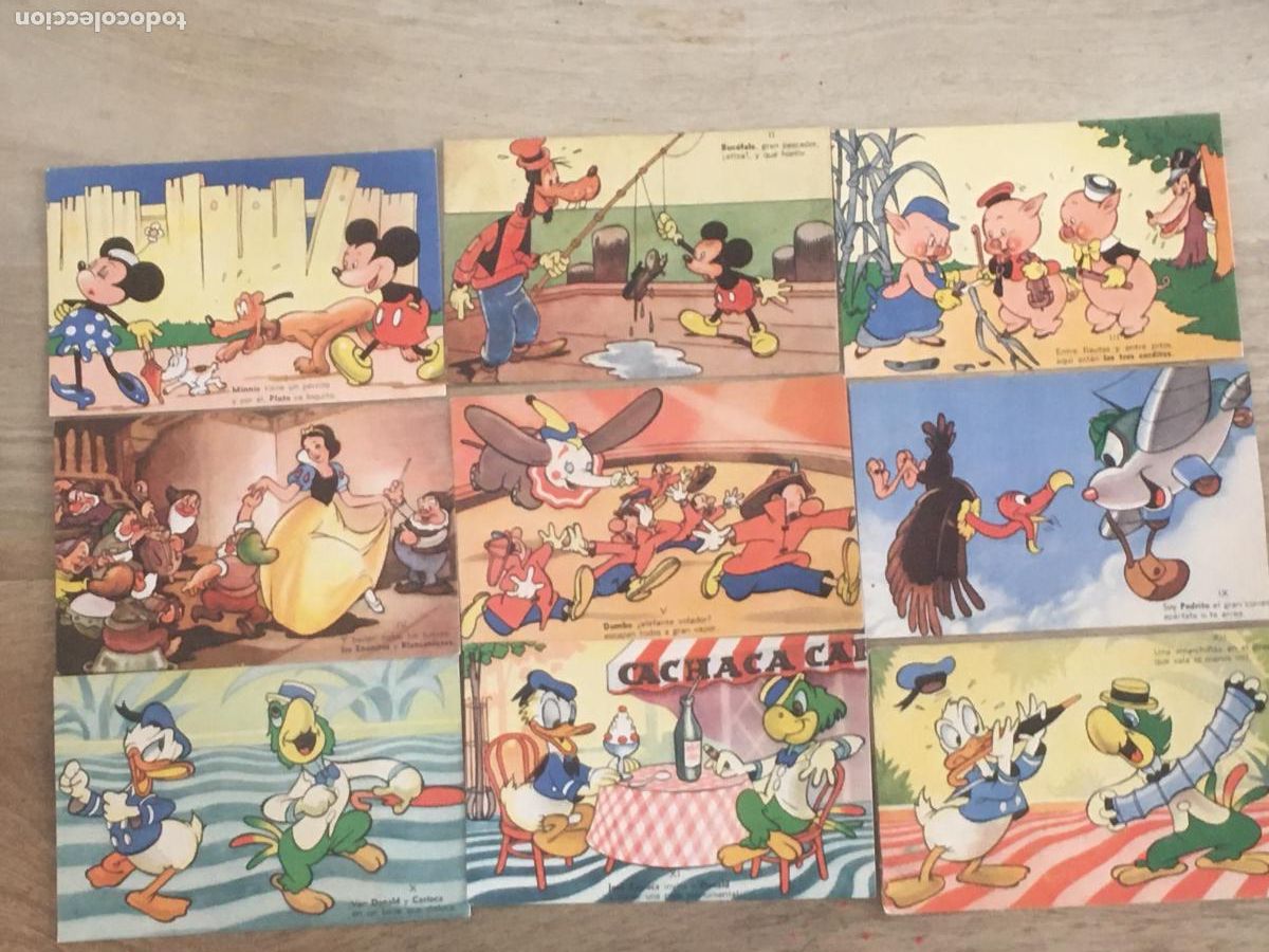 Postales: walt disney editorial alas lote 9 postales originales antiguas