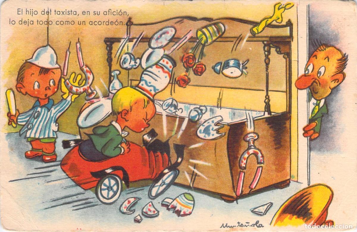 Postales: Tarjeta Postal Ilustrada Humor de Munta&ntilde;ola El Hijo del Taxista
