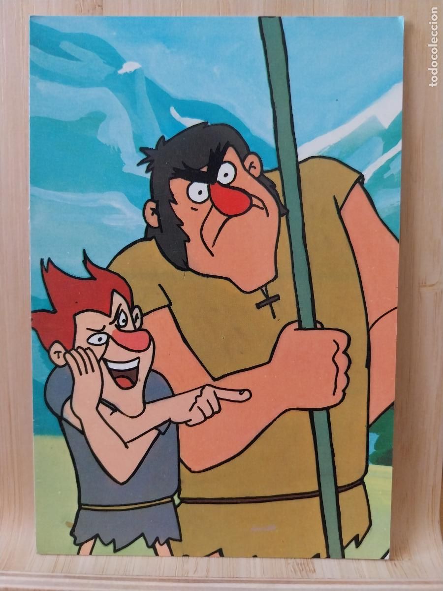 Postales: ERASE UNA VEZ EL HOMBRE TVE DIBUJOS ED E.G.C. 106 A&Ntilde;OS 70 SC ORIGINAL