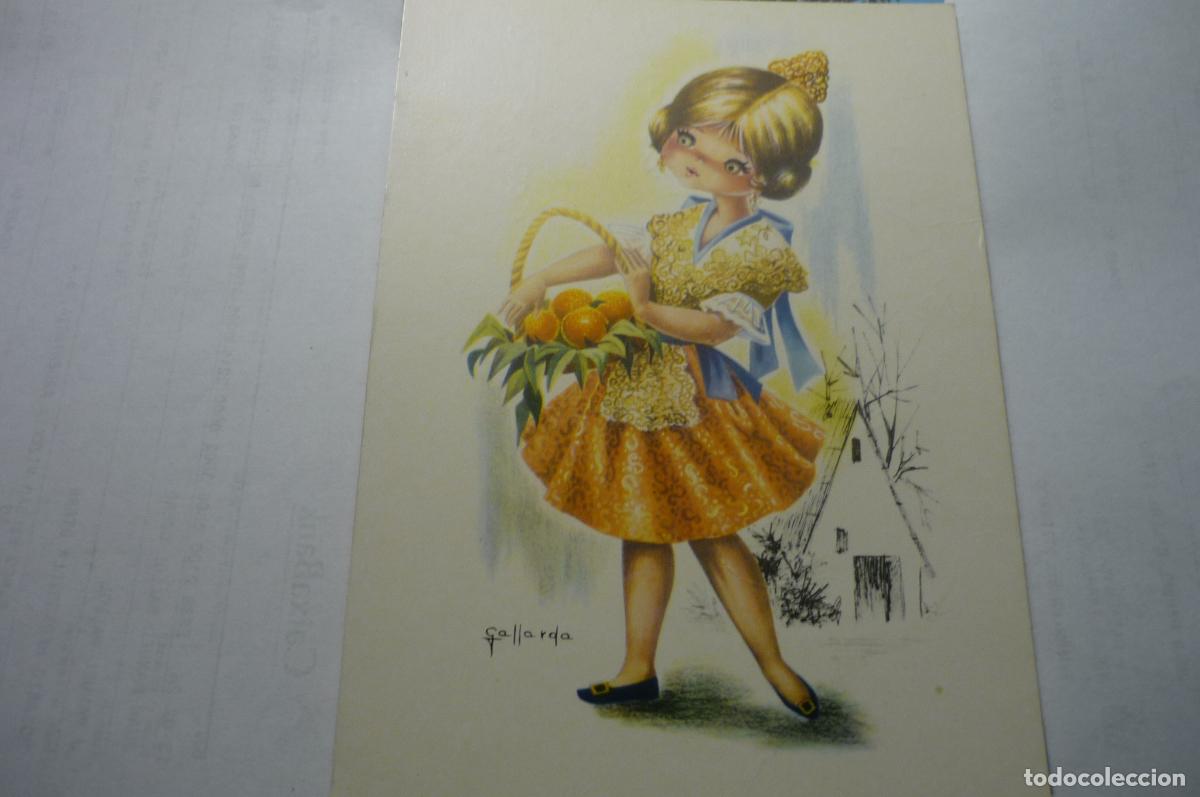 Postales: postal dibujo gallarda valenciana escrita