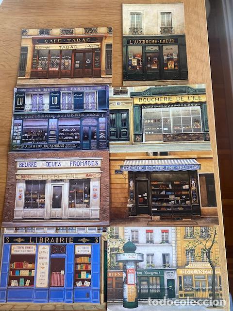 Postales: Paris. 8 postales de escaparates, fachadas. Sin circular