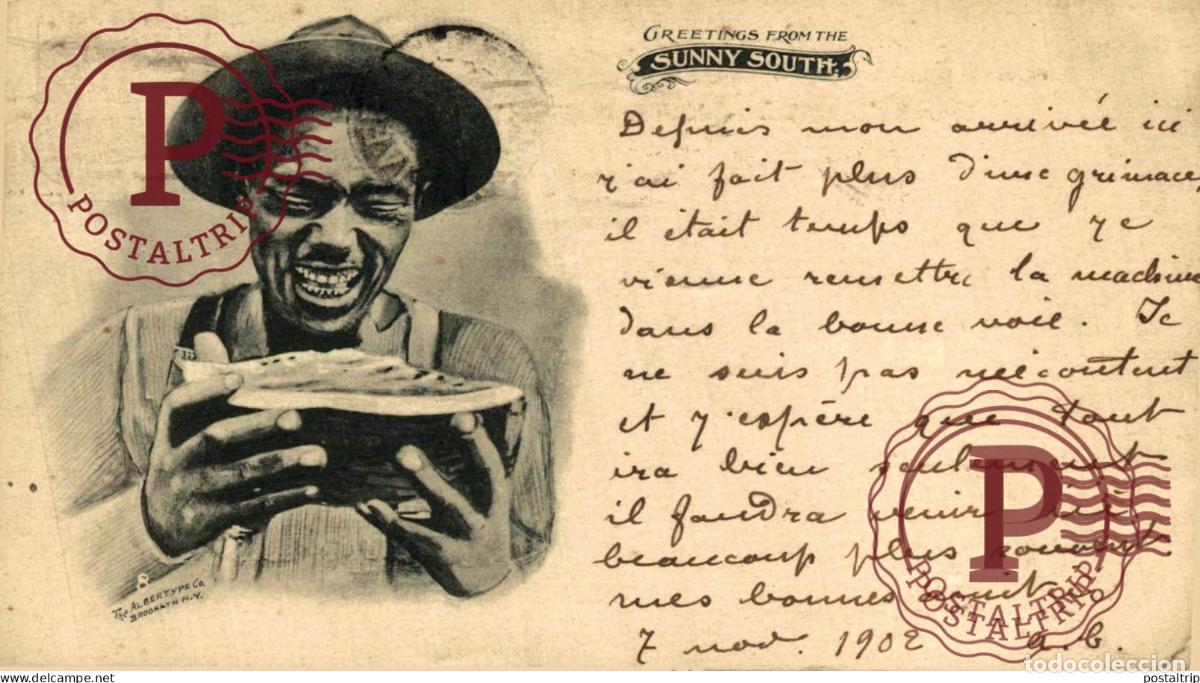 Postales: Florida 1902 gretting from the sunny south NEW ORLEANS JACKSONVILLE afro americana coleccionblack