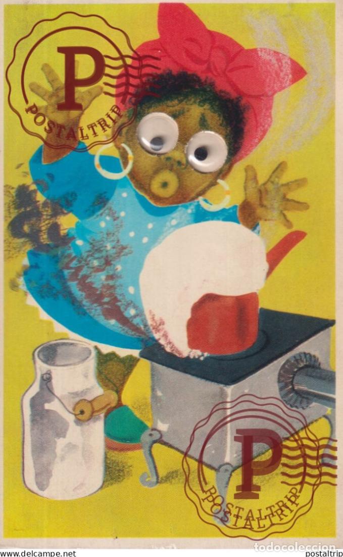 Postkarten: EN RELIEF ... MOVING EYES .... afro americana coleccionblack