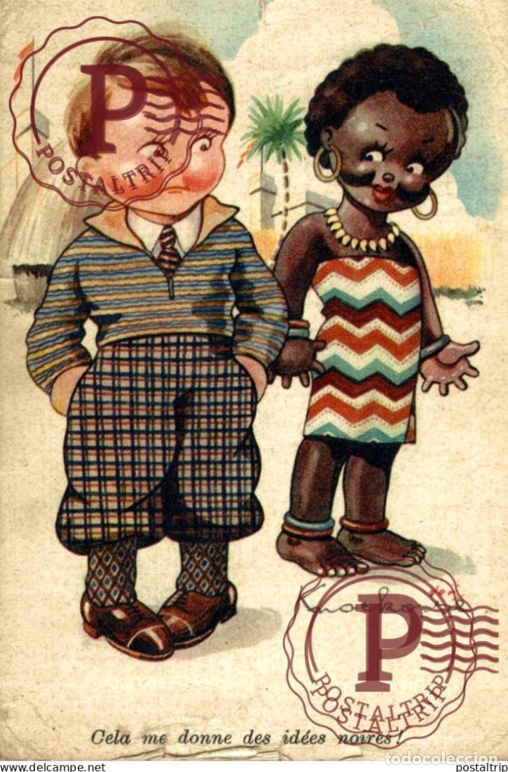 Postales: Cela me donne des id&eacute;es noires!. ILUSTRADA - Illustrateur. afro americana coleccionblack