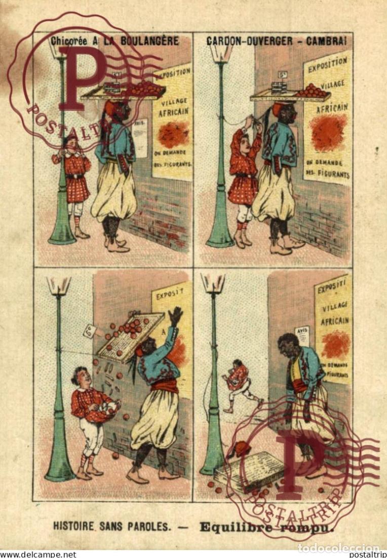 Postales: CROMO. HISTOIRE SANS PAROLES. EQUILIBRE ROMPU. afro americana coleccionblack.