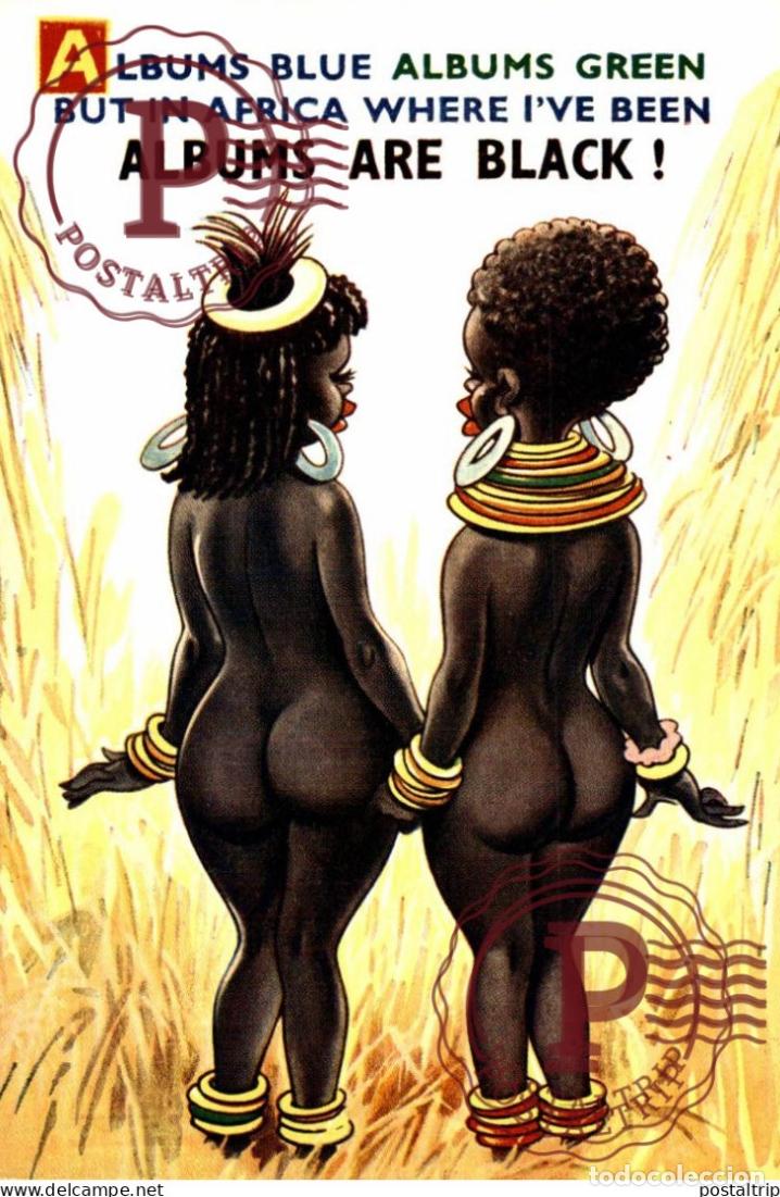 Postales: ALMBUMS BLUE, ALBUMS GREEN BUT IN AFRICA... COMIC. ILUSTRADA. ILLUSTRE. afro americana coleccionblac