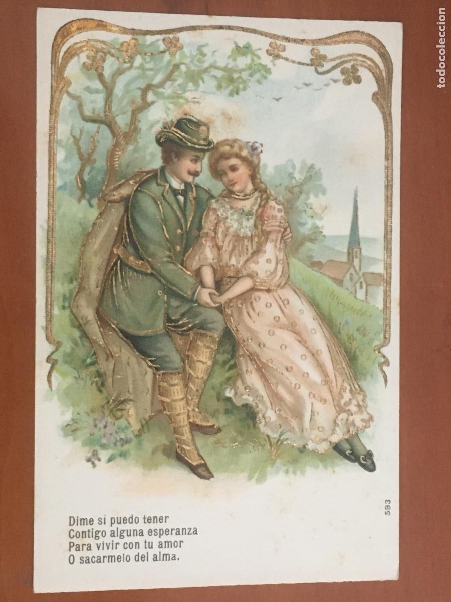 Postales: postal ilustrada modernista con relieve perfecto estado