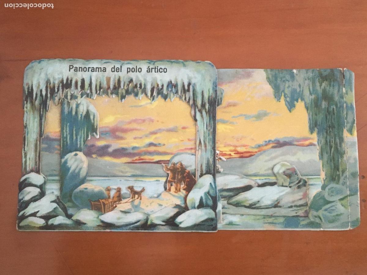 Postales: panorama del polo artico postal modernista con relieve desplegable vi&ntilde;as y compa&ntilde;ia bizcochos