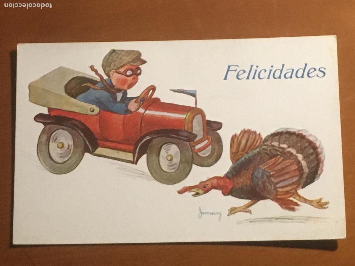 Postales: postal felicitacion ilustrada por jimmy felicidades postal publicitaria original antigua