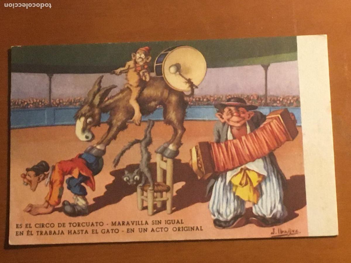 Postales: en el circo de torcuato postal ilustrada publicitaria original antigua caricaturas yba&ntilde;ez