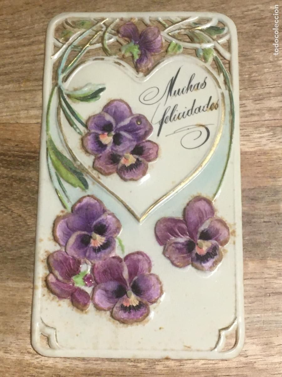 Postales: antigua postal ilustrada de celuloide troquelada muy buen estado